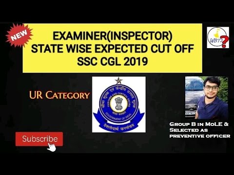 EXAMINER (INSPECTOR) STATE WISE EXPECTED CUT OFF - SSC CGL 2019 | UR CATEGORY | ANALYSIS - WBT2