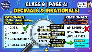 Non-Terminating &amp; Recurring Decimals | Class 9 Math Chapter 1 Page 4 | Example 1 | Math's World