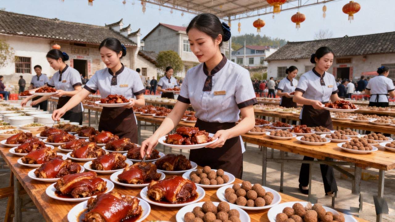 随200来湖北武汉农村吃席，699一桌，14道菜现场加工现场制作【我是忐忑妞】