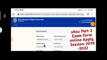 Vksu Part-2 Exam Form Apply Session-2019-2022 Step by Step |Payment कैसे करें| Exam Form Print करे
