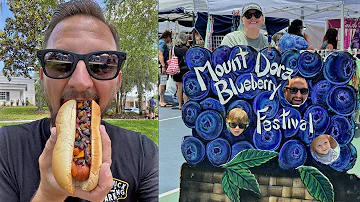 Trying A Blueberry Hot Dog At The Mount Dora Blueberry Festival! | Farm Animals, Market & Our Haul!