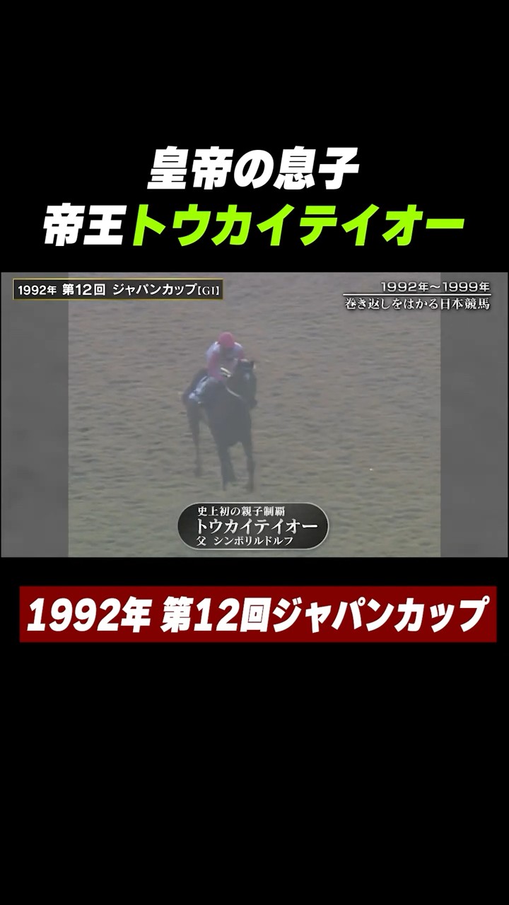 トウカイテイオー フォトフレーム 第12回ジャパンカップ 皇帝の息子 帝王 #トウカイテイオー 史上初の親子制覇‼️第12回