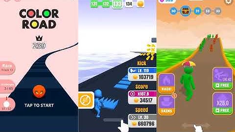 Color Road -vs- Giant Rush -vs- Stack Colors || Game Compare || Android iOS