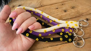 SUNFLOWERS. Beaded keychain. bead crochet tutorial.