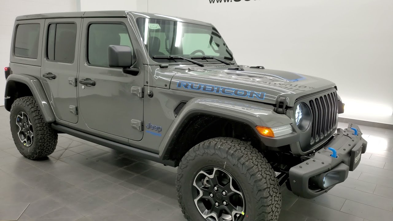 2021 JEEP WRANGLER RUBICON 4XE 4 DOOR STING GRAY WALKAROUND OVERVIEW 21J219  FOUR DOOR SOLD! - YouTube