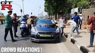 Fastest Nissan GTR R35 with Parachute in India | LOUD EXHAUST, CROWD REACTIONS | BeLikeOm