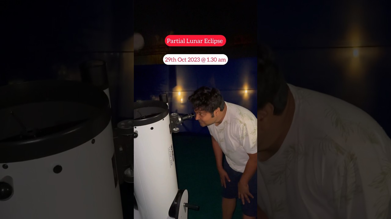 Partial lunar eclipse see through telescope on 29th Oct 2023 1.30am 