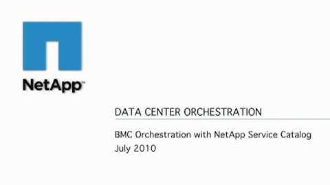 Datacenter Orchestration with NetApp and BMC