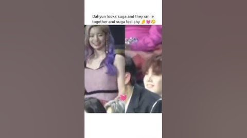 Suga looks dahyun and they together suga ka feel shy 🤌💓😳#btsarmy #btsmember #twice #dahyun #suga