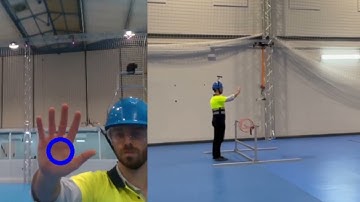 Aerial Manipulation System for Safe Human Robot Handover in Power