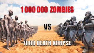 CAN 1000 DEATH KORPSE DEFEAT 1,000,000 ZOMBIES? | Ultimate Epic Battle Simulator 2 | UEBS 2