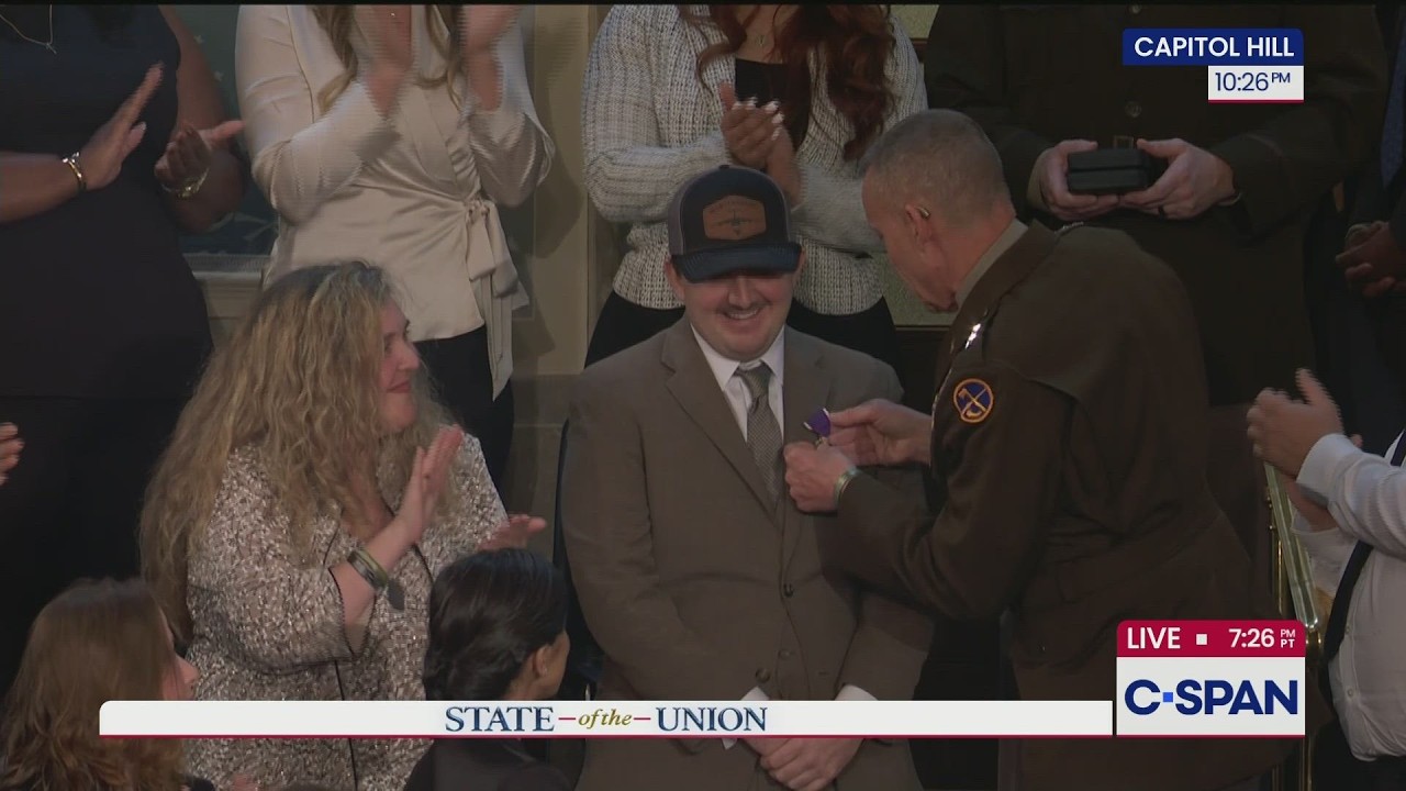 Andrew Wolfe and late Sarah Beckstrom Awarded Purple Heart during State of the Union.