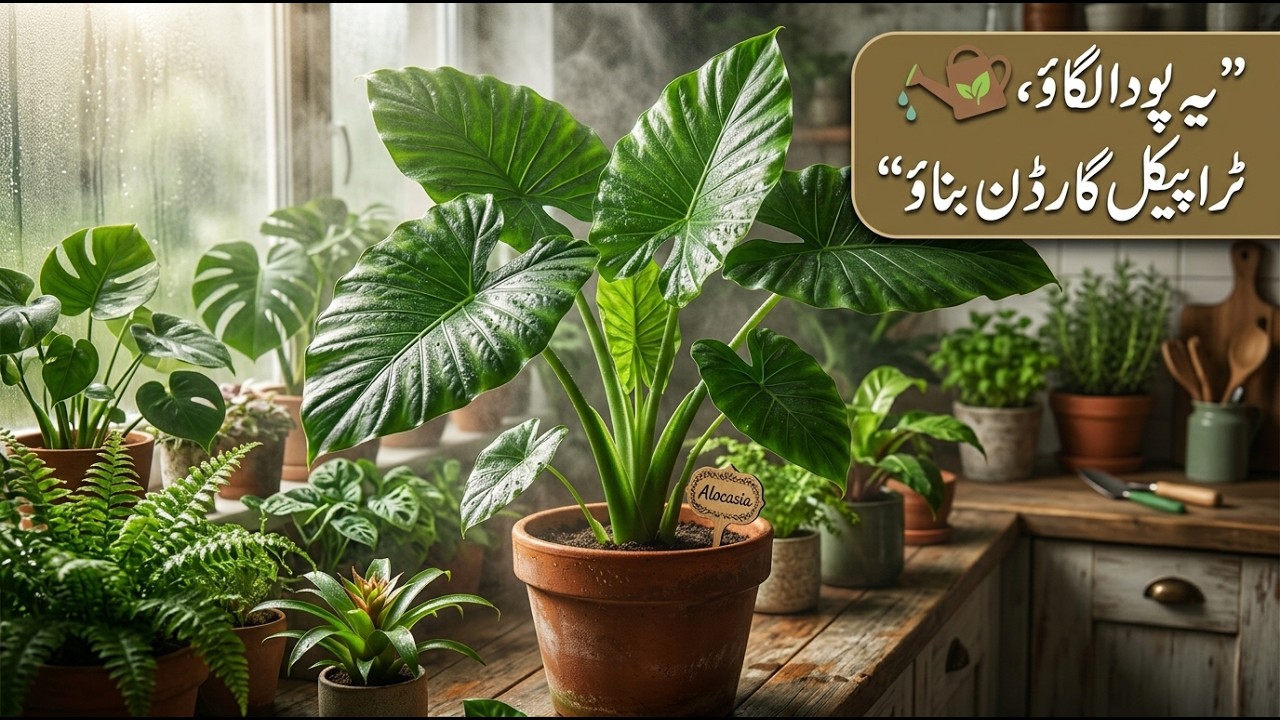 Glossy Green Elephant Ear Plant 🌿 | How to Grow Tropical Rainforest Plants at Home