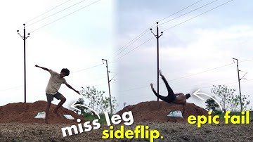 Miss leg Sideflip,epic fail///The best Crazy Flip on ground/hyperhook aashish