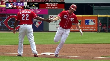 COL@CIN: Bruce puts Reds up early with two-run homer
