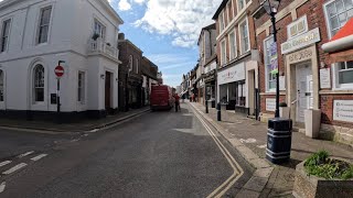 Walking down the High Street in Hythe, Kent, UK on Apr 8, 2024