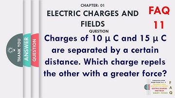 Charges10 μ C & 15 μ C separated by certain distance. Which charge repels other with greater force?