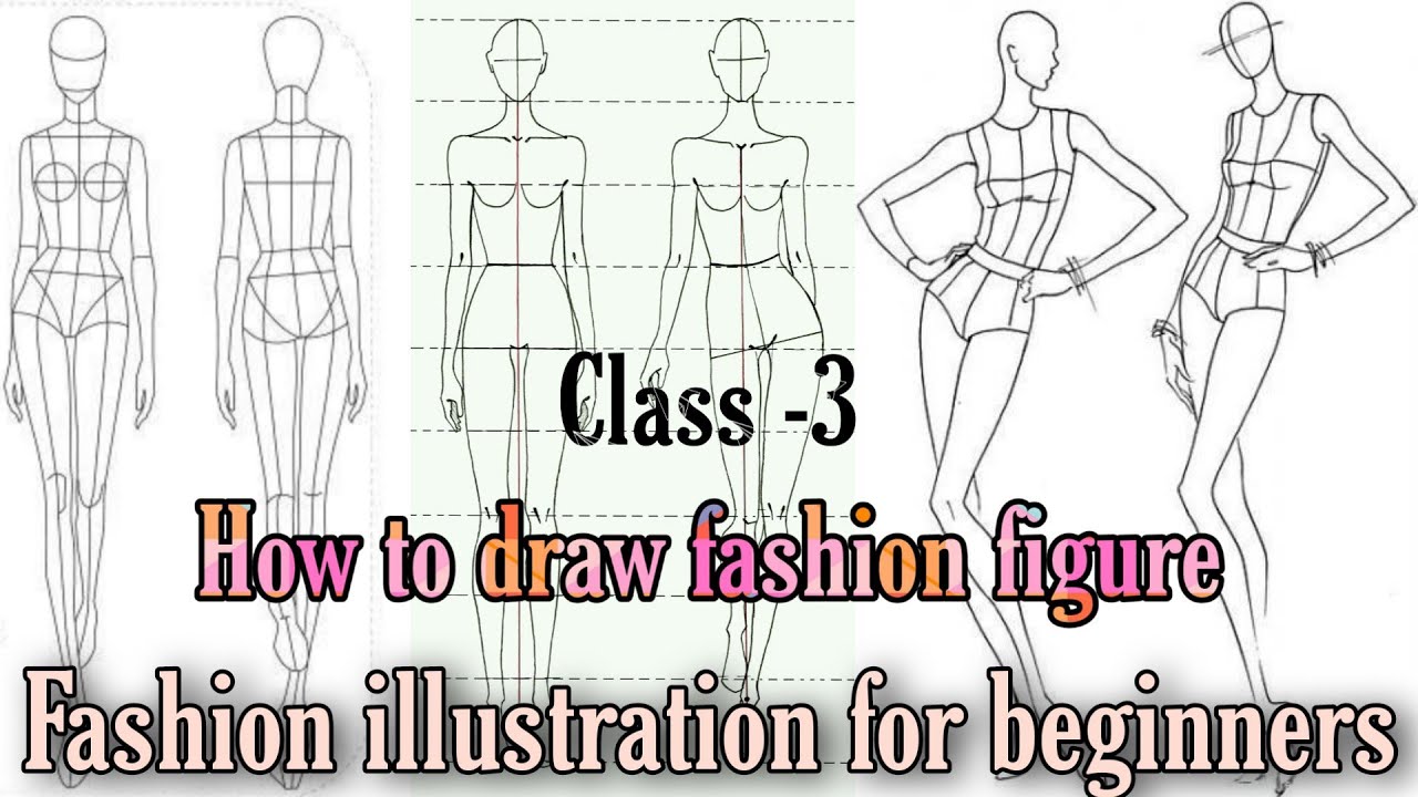 How to draw Fashion Figures For beginners | fashion figure drawing step ...
