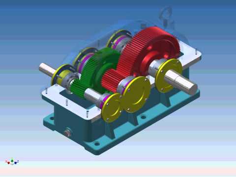 HỘP GIẢM TỐC 2 CẤP BÁNH RĂNG TRỤ RĂNG NGHIÊNG- INVENTOR STUDIO
