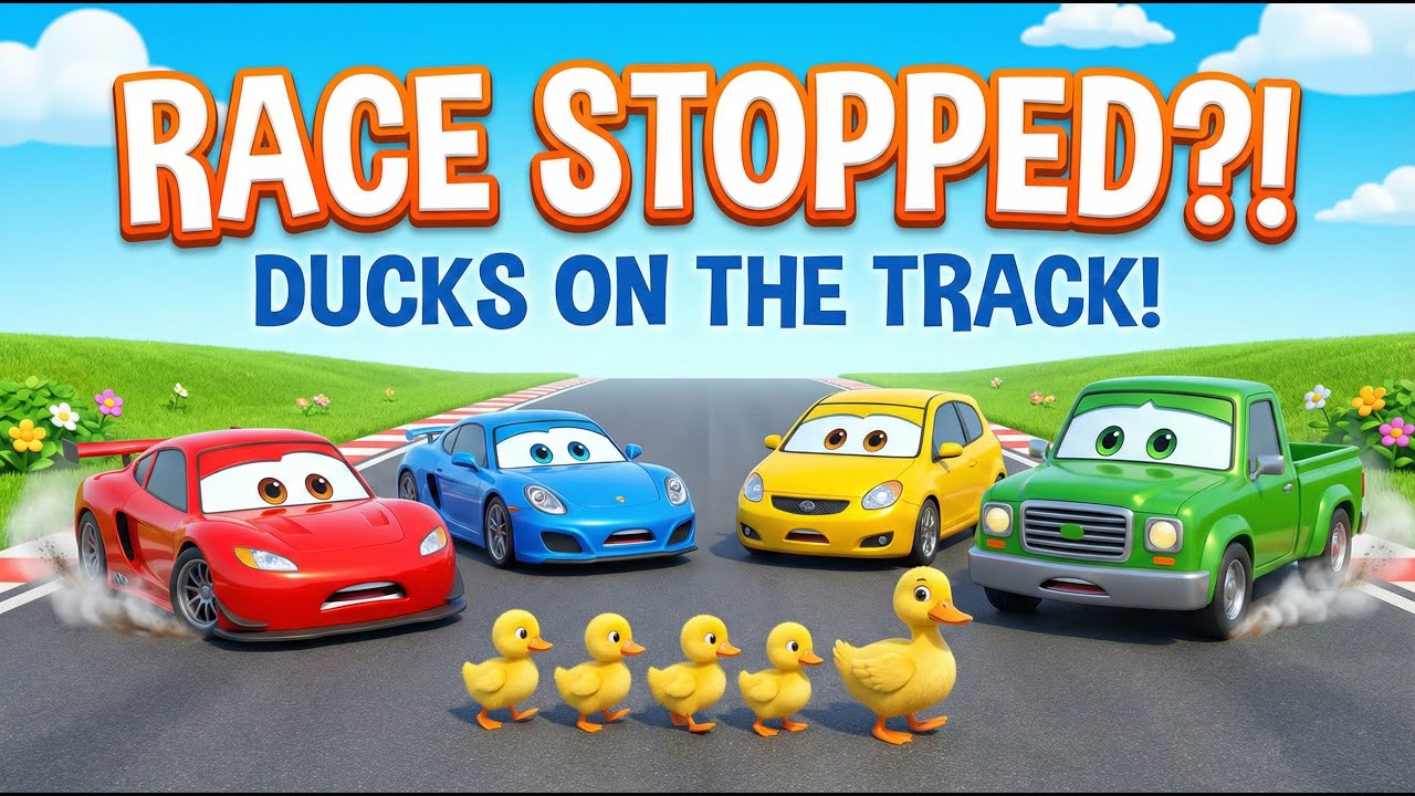 Ready, Set, GO! Color Cars Racing Story with Duck Rescue | Kids Car ...