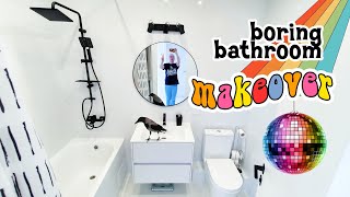 Boring Bathroom Makeover – DIY Funky Disco Style Bathroom (rental friendly)