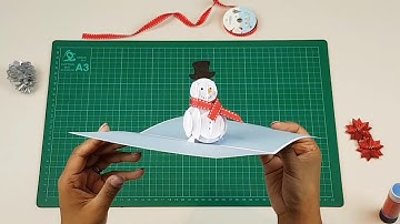 Christmas Pop Up Card Tutorial by Cardology - Snowman Pop Up Card (3D Sliceform Tutorial)
