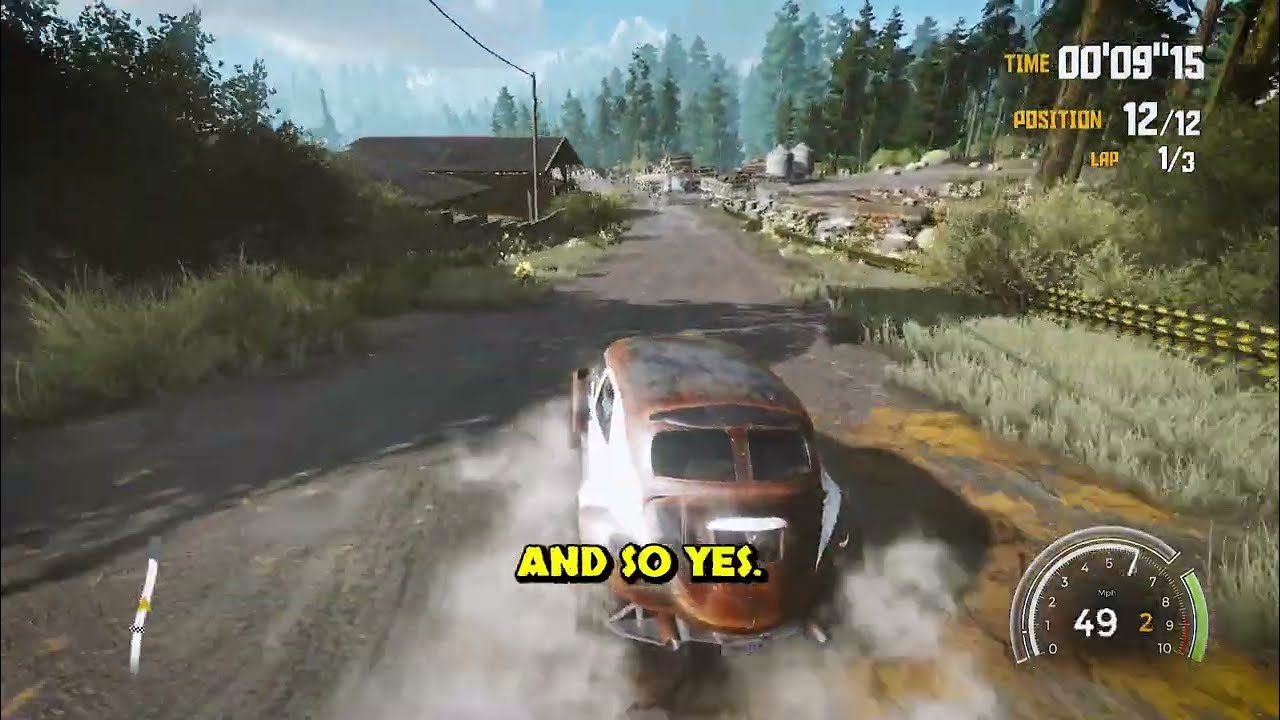 Flatout 4 | Round 1 Derby Rookie Cup | Bruxton River Run | Game play with Voice over