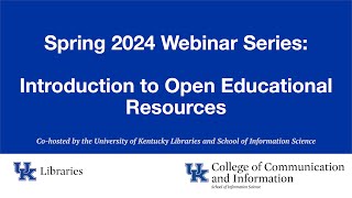 Open Educational Resources Webinar - Apr 15 2024