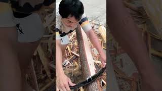 Wood Bark Stripping Technique! 🪵
