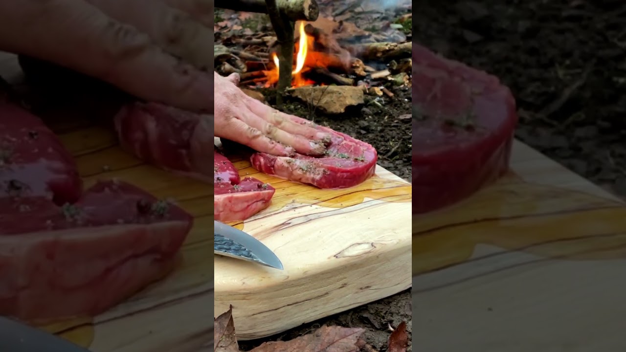 🔥 Grilling a Steak Over the Campfire | Bushcraft