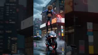 Katana On, Instant Motorcycle Jump | 21st Century Vice #motorcycle #blade #cyberpunk #scifi #music