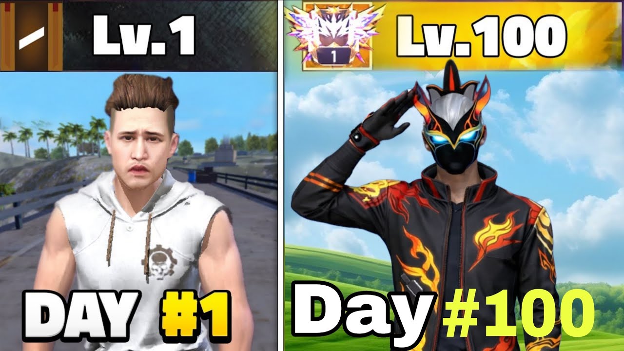 Free Fire New ID Day 1 Day 100 Challenge 😱