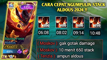 ALDOUS 650 STACK CUMA 10 MENIT AUTO 1 HIT!!GINI RAHASIANYA | BUILD ALDOUS TERSAKIT 2024 - MLBB