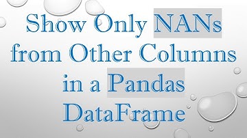 Show Only NANs from Other Columns in a Pandas DataFrame