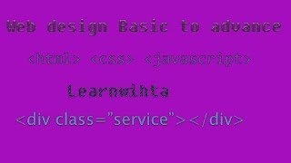 web design basic to advance part-1-Learnwitha