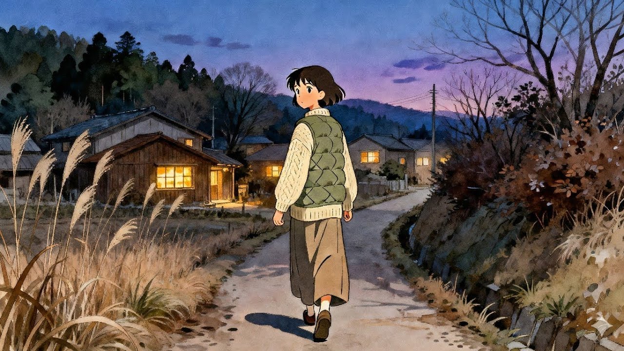 Walking Home at Dusk in the Countryside 🌾 | Ghibli-Style ASMR Ambience