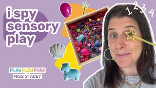 Toddler Learning, iSpy Sensory Bin with Miss Stacey - Critical Thinking, Colors, Counting, Sorting