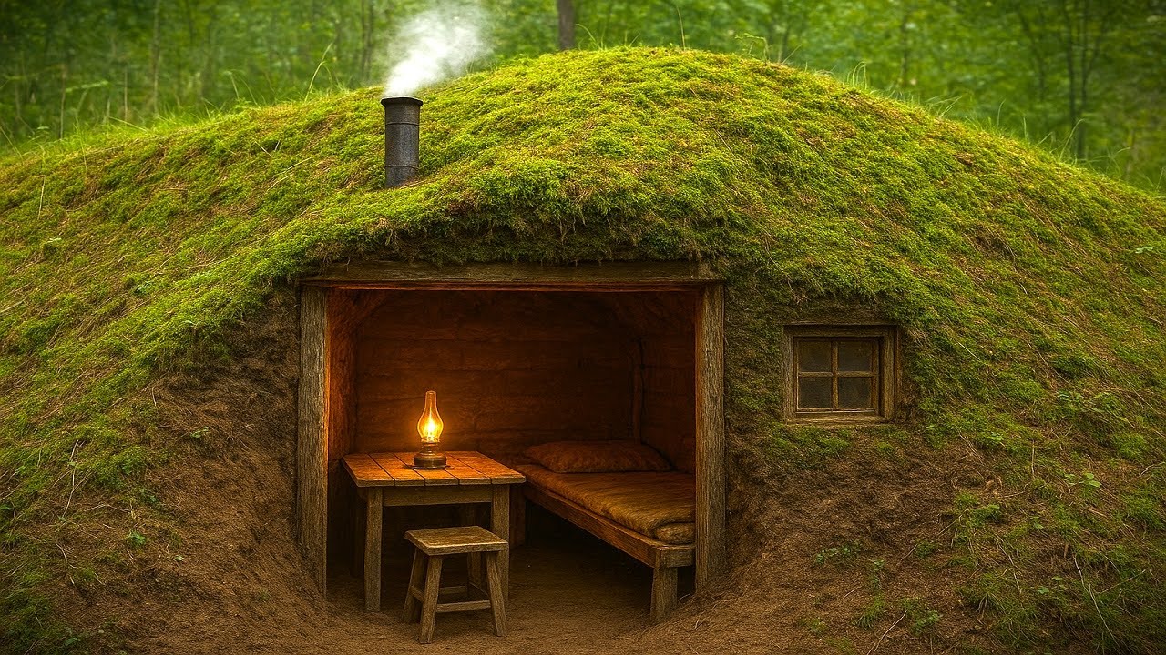 7 Days Alone Building a Survival Shelter in the Wilderness - YouTube