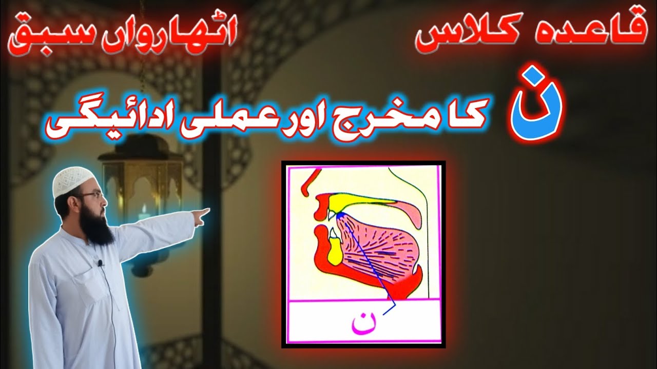 ( ن )کا مخرج اور عملی ادائیگی | Qaida class | Lesson No 18