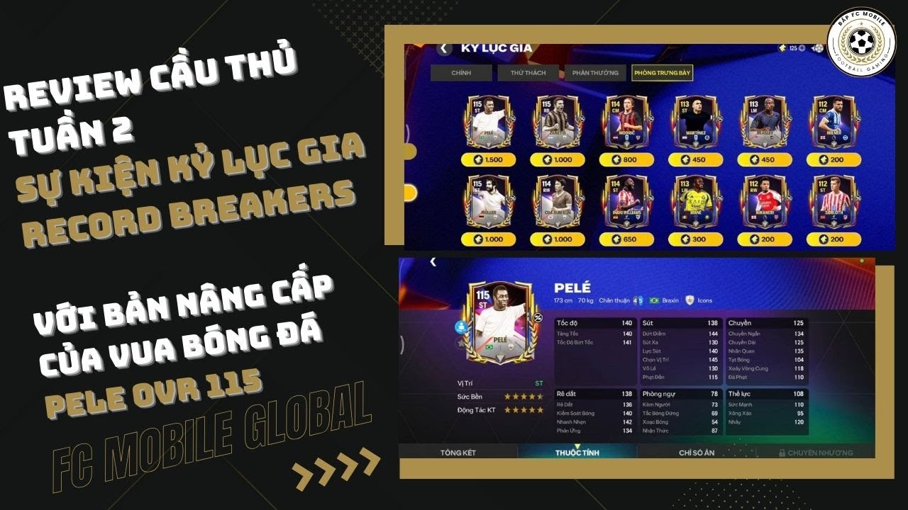 Bắp FC MOBILE QUỐC TẾ - 16 : Review cầu thủ sự kiện mới Kỷ lục gia- Record Breakers Tuần 2