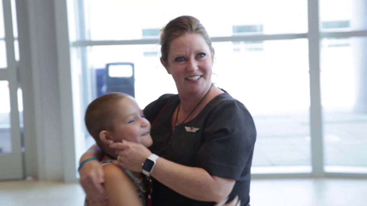 peanuts in spanish Southwest Airlines Flight Attendant Surprised with Kidd’s Kids Trip