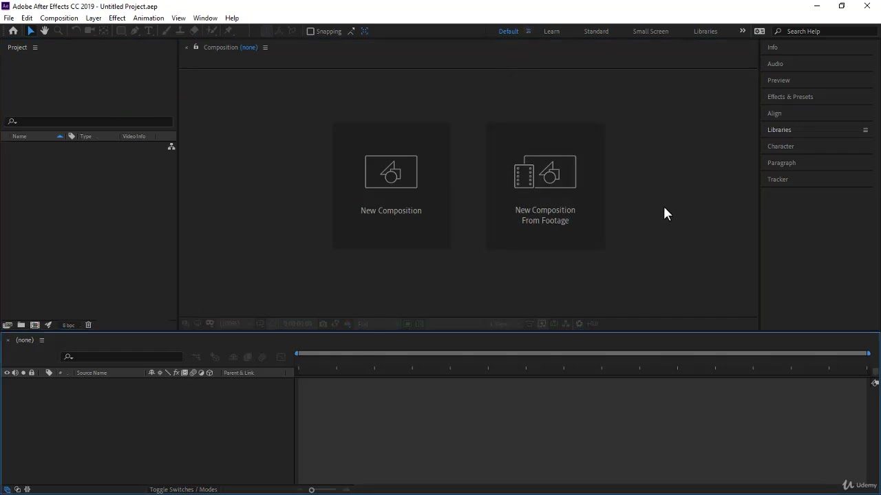 Adobe After Effects Lessons - 4. After Effects Interface   Workspaces
