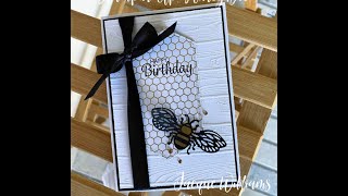 Super Quick Card with Honey Bees! Here's a Great Way to Use up Scraps!