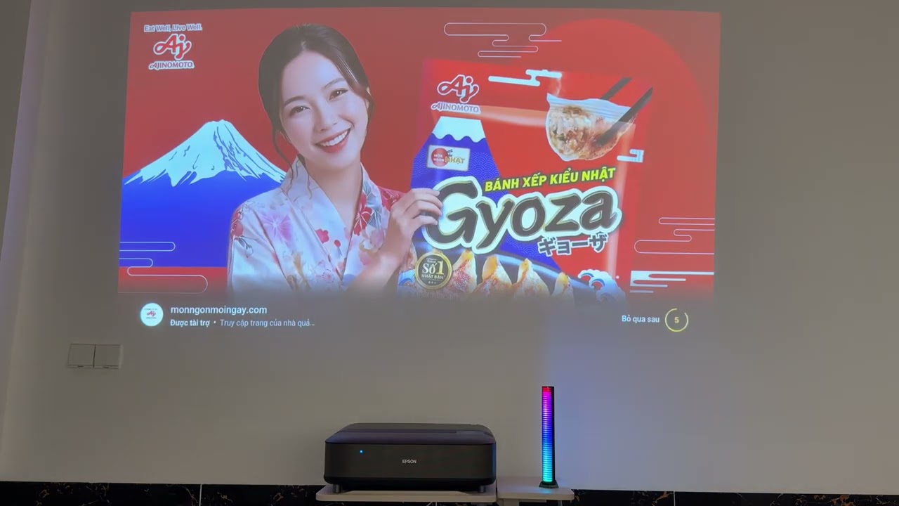 Demo máy chiếu phim gia đình UHD-pro 4K Epson LS650B siêu đỉnh âm thanh Yamaha cực hay