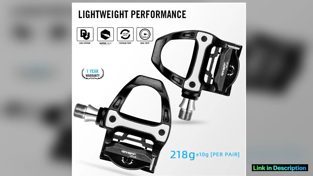 2024 RYET Carbon Road Bike Pedal with Cleats 3 Bearings Ultralight Clipless Cycling Pedal 218g Comp