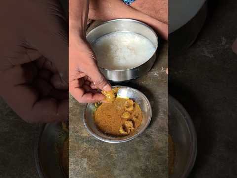 Village Style desi chicken and pakhala #odia #youtubeshorts #shorts #eating #villagefood