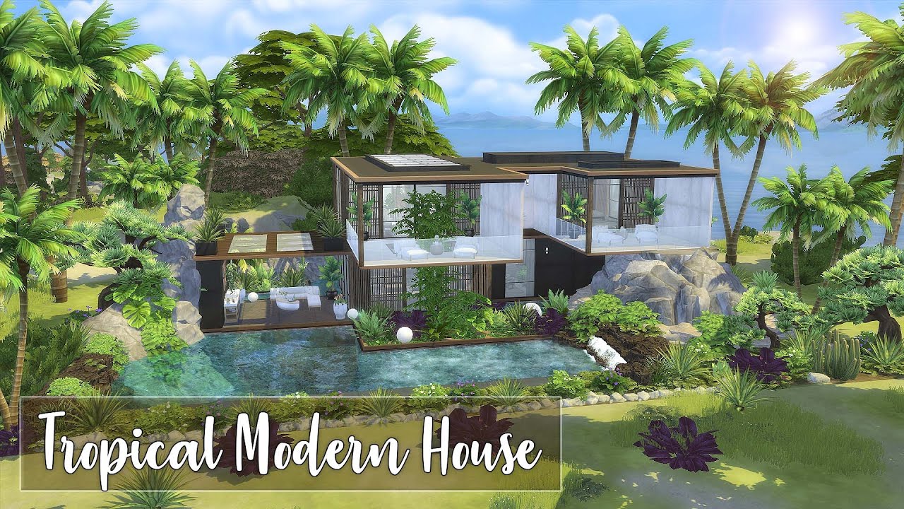 Tropical Modern House | No CC | The Sims 4 | Stop Motion - YouTube