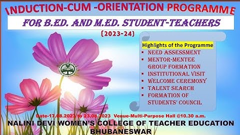 INDUCTION-CUM-ORIENTATION PROGRAMME @ndwcte