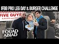 IFBB Pro Bodybuilder LEG DAY ft. FOUAD ABIAD | Five Guys Burger Food Challenge + Cryotherapy