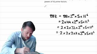 Write a product as the product of its prime factors, where some powers are algebraic (161d)